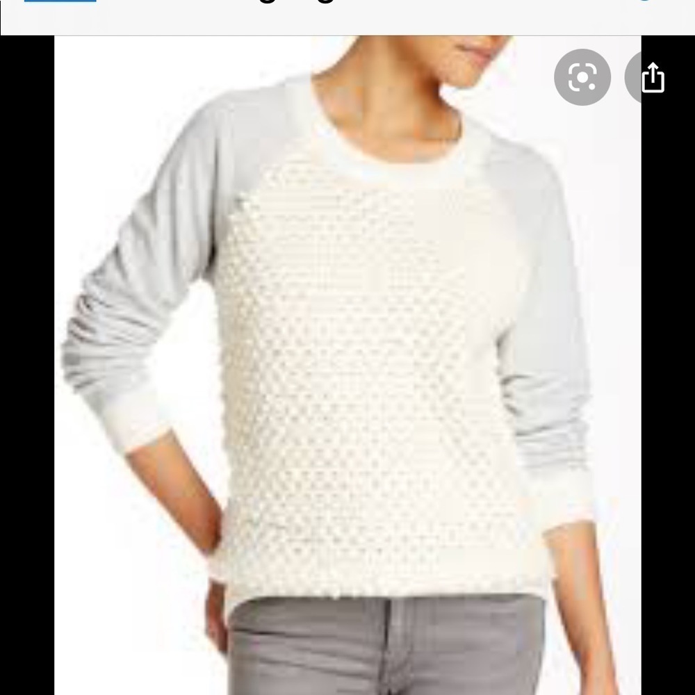 TOWNSEN Ivory Wool Alpaca Blend Crew Neck Sweater Sz S